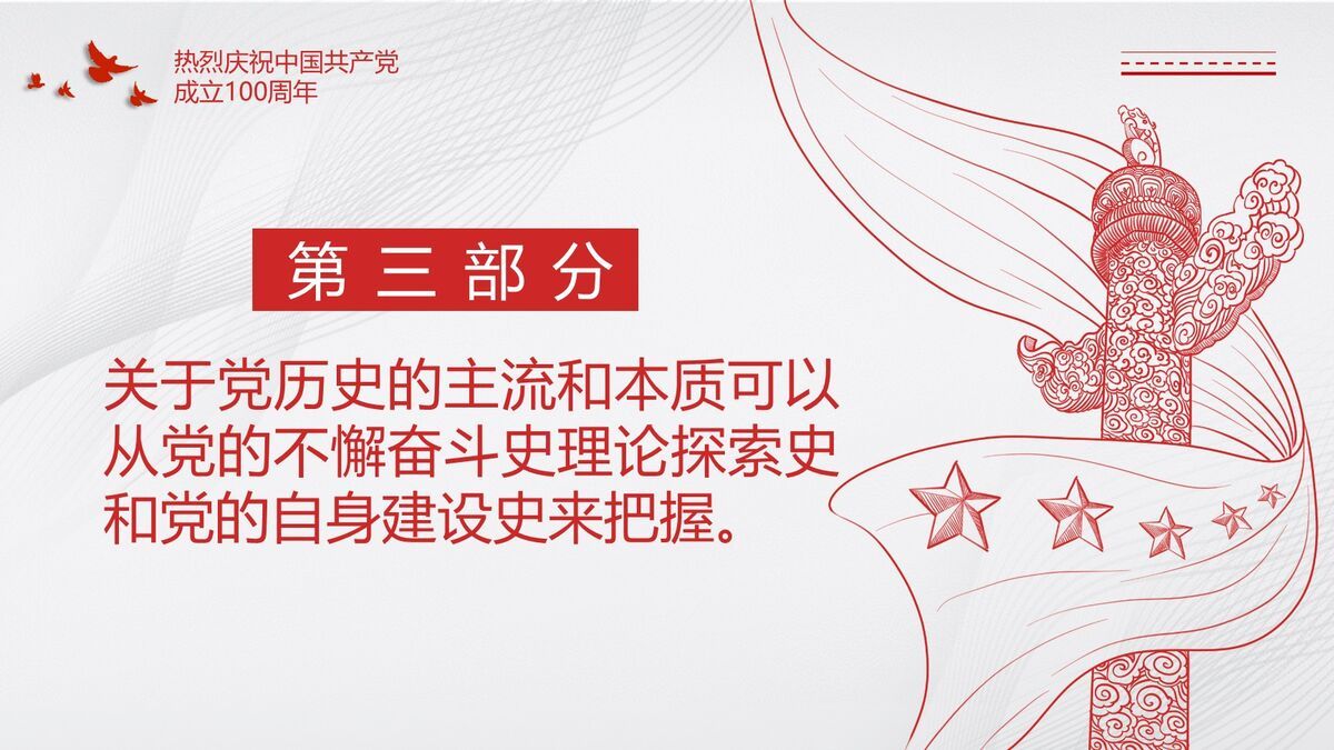 建党百年学习要点PPT模板3