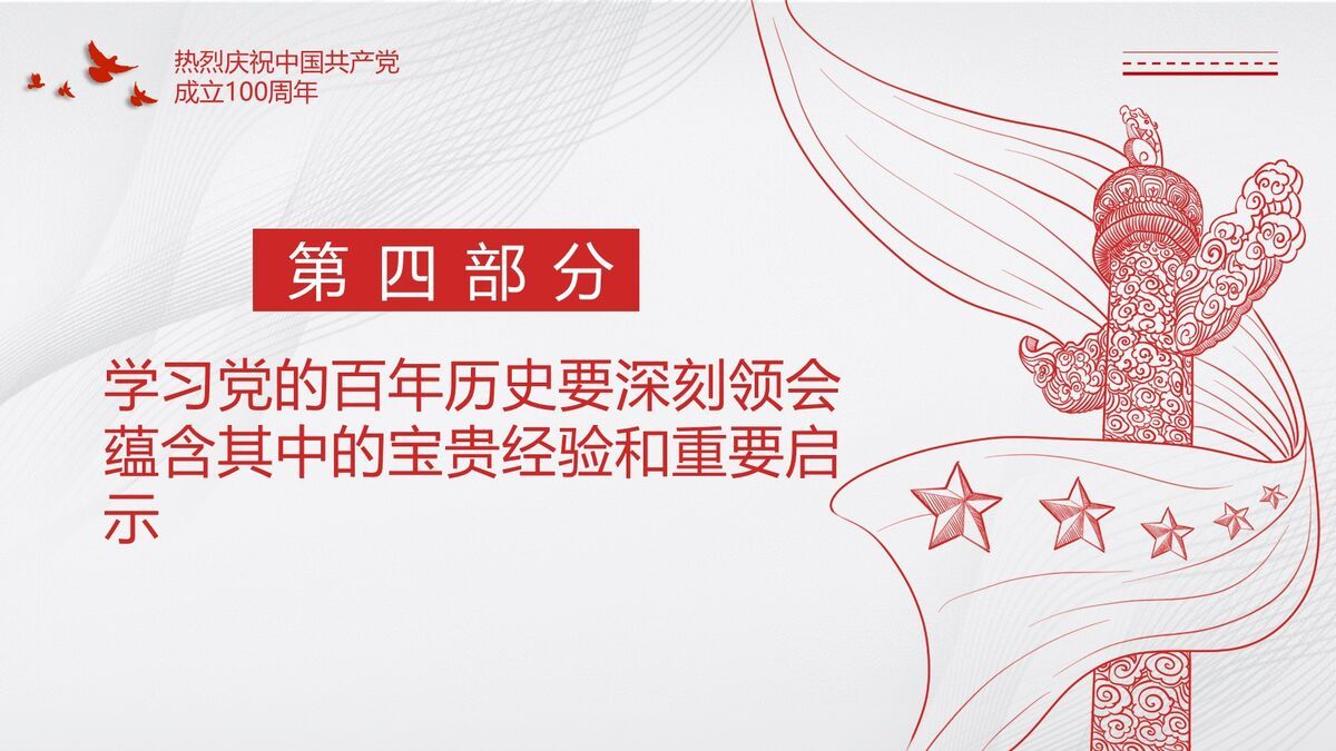 建党百年学习要点PPT模板7