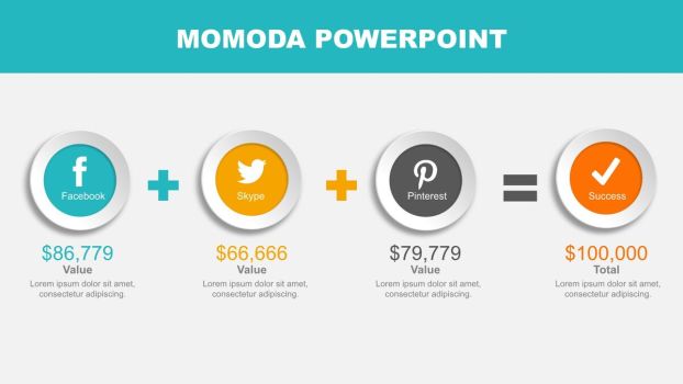 清新微立体动态PPT模板6