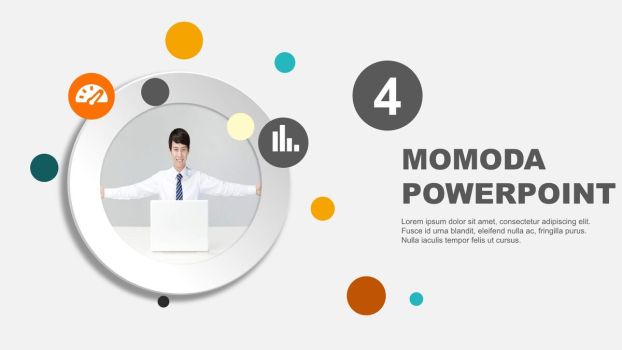 清新微立体动态PPT模板9