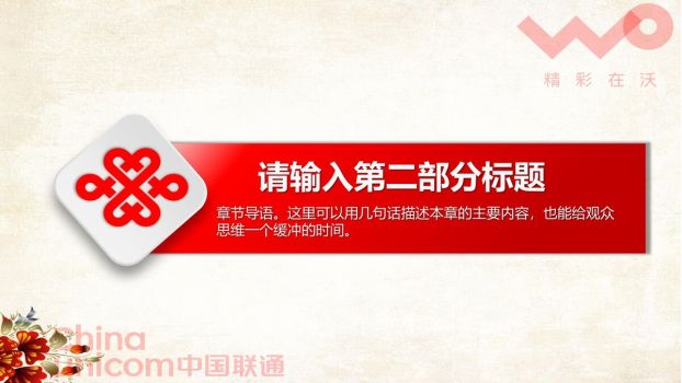 中国联通工作汇报PPT4