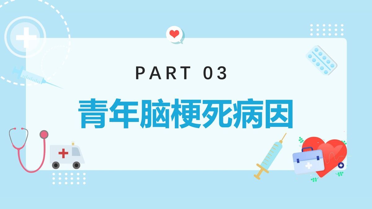 青年脑梗病例分析PPT模板4