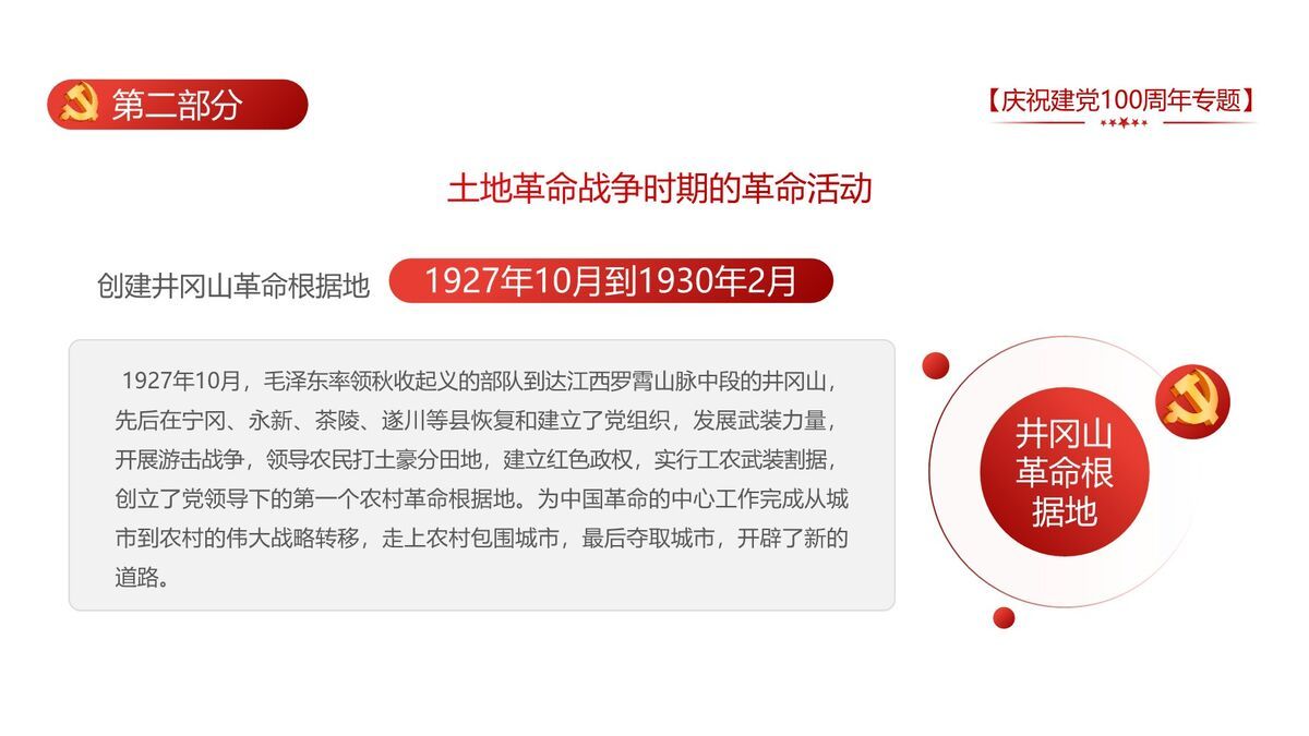 建党百年专题学习PPT模板4