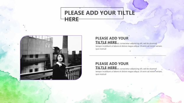 水彩花鸟文艺PPT模板8