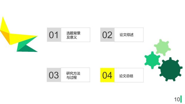 黄绿色块毕业答辩PPT模板1