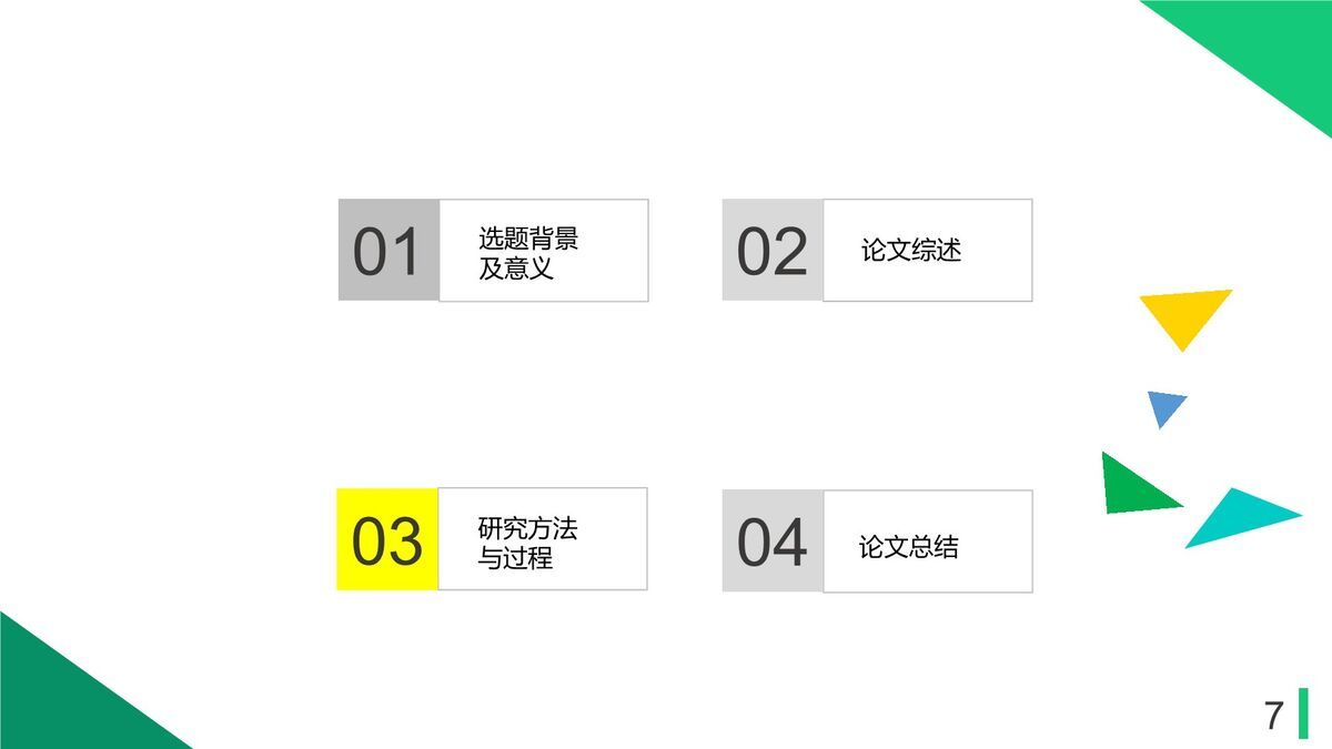 黄绿色块毕业答辩PPT模板9