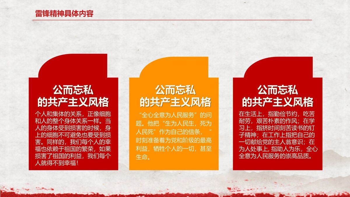 雷锋精神学习专题PPT模板7