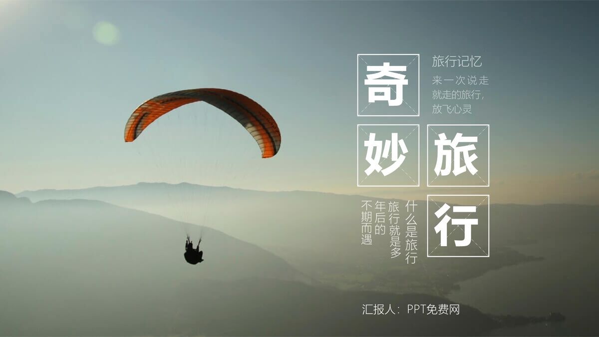 旅行杂志风格相册PPT模板0