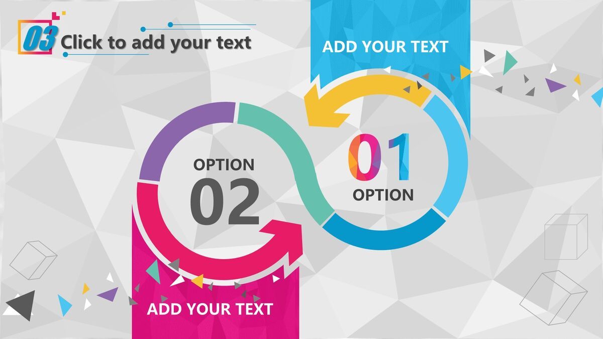 炫彩低面多边形PPT模板6