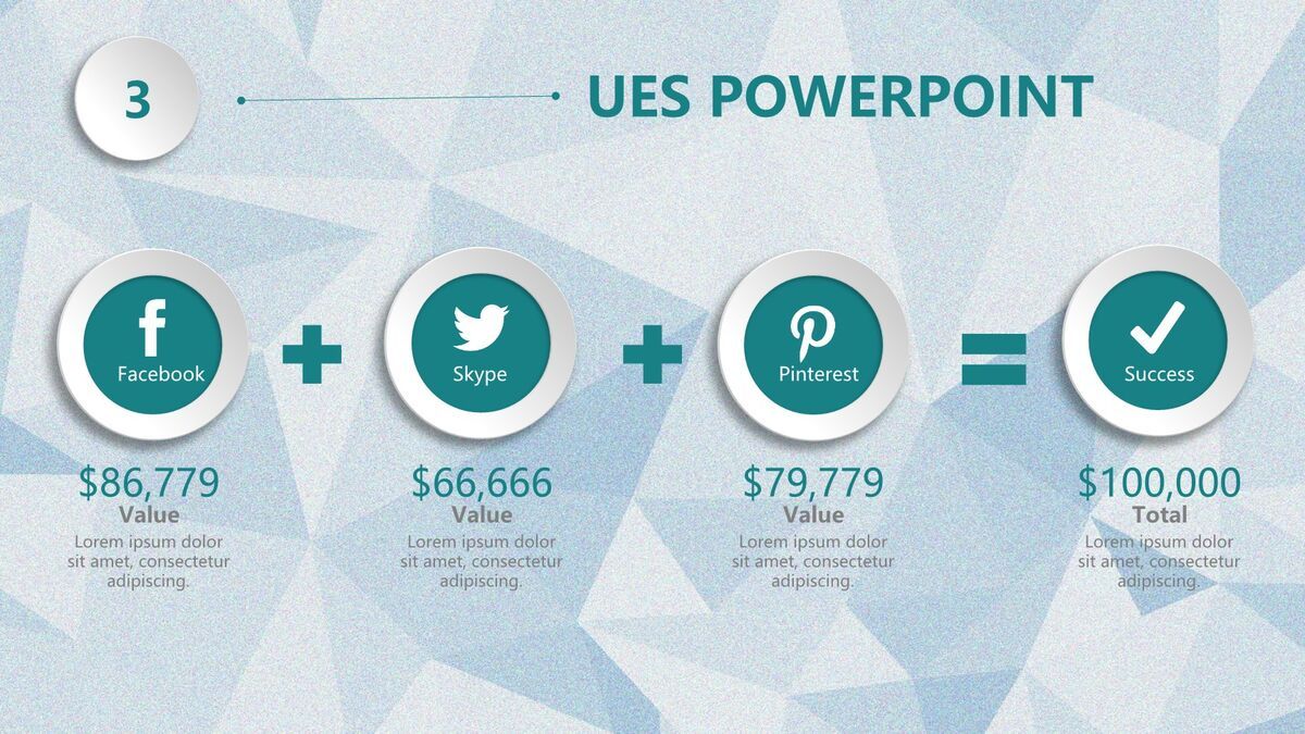 微立体多边形商务PPT模板7