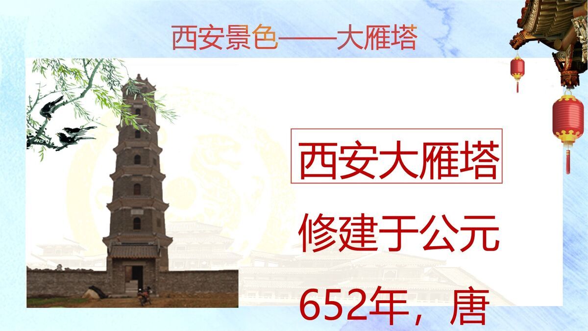 西安文旅美食攻略PPT模板9