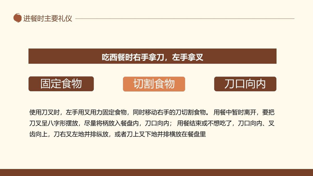 中西餐桌礼仪文化PPT模板9