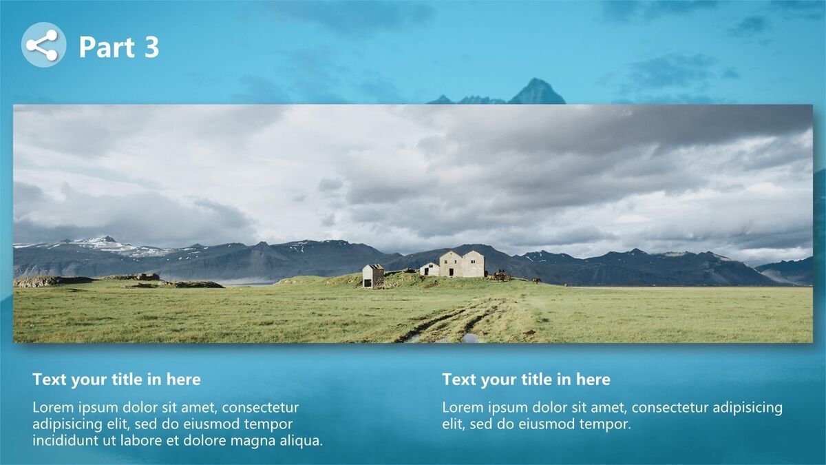 蓝色蒙版山峰主题PPT模板5