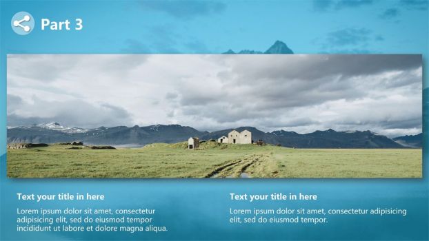 蓝色蒙版山峰主题PPT模板5