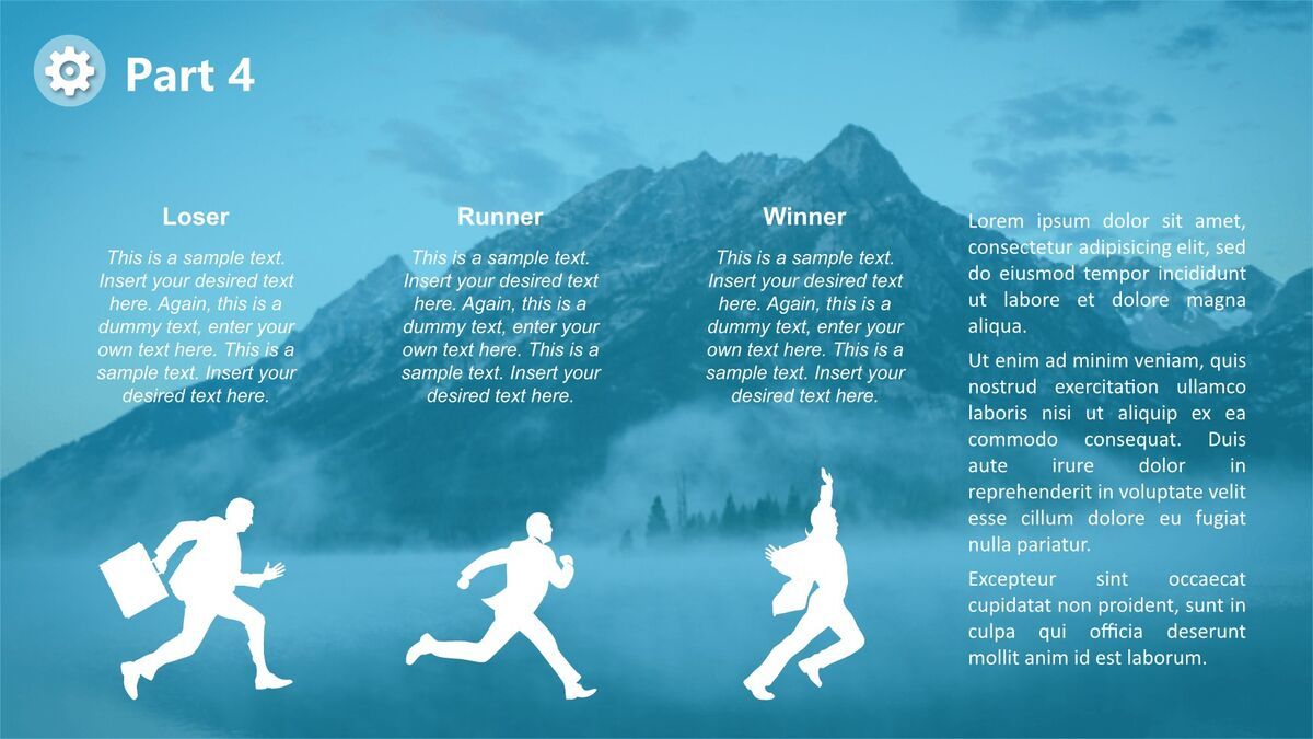 蓝色蒙版山峰主题PPT模板7