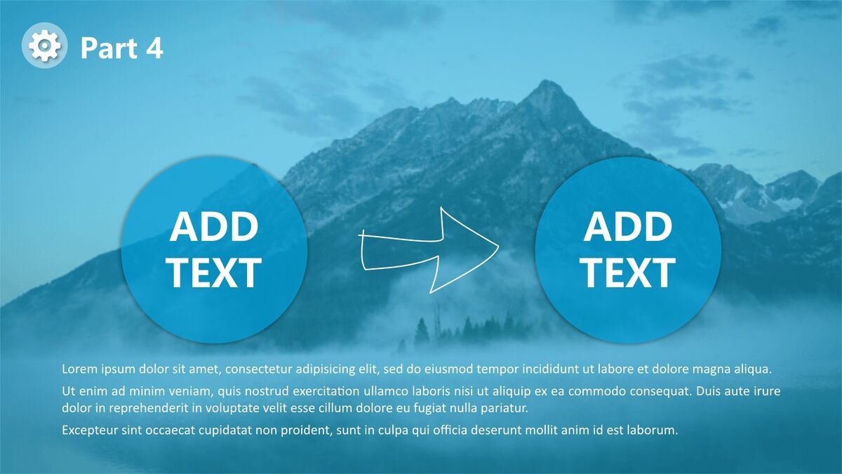 蓝色蒙版山峰主题PPT模板9