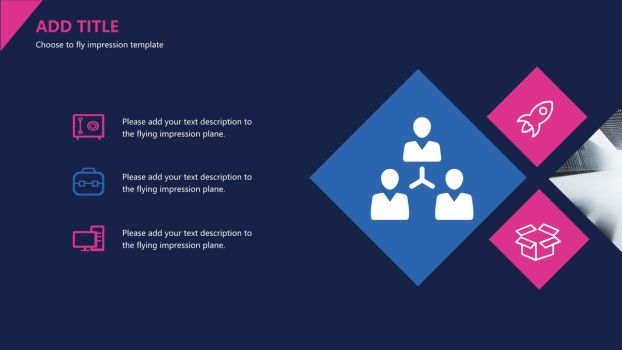 蓝粉色块欧美风PPT模板7