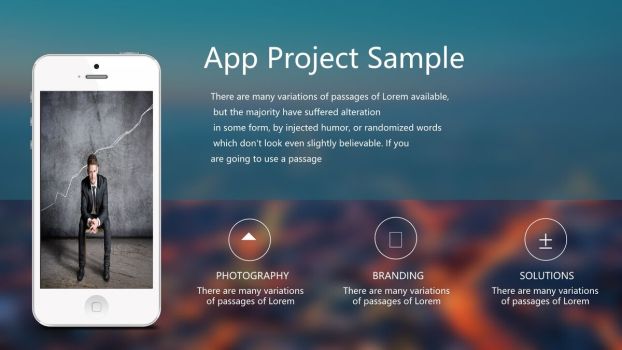 虚化背景动态PPT模板3