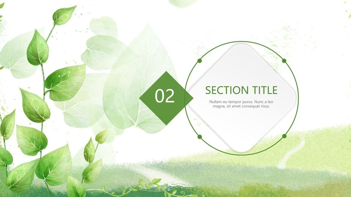 森系绿色通用演示PPT模板1