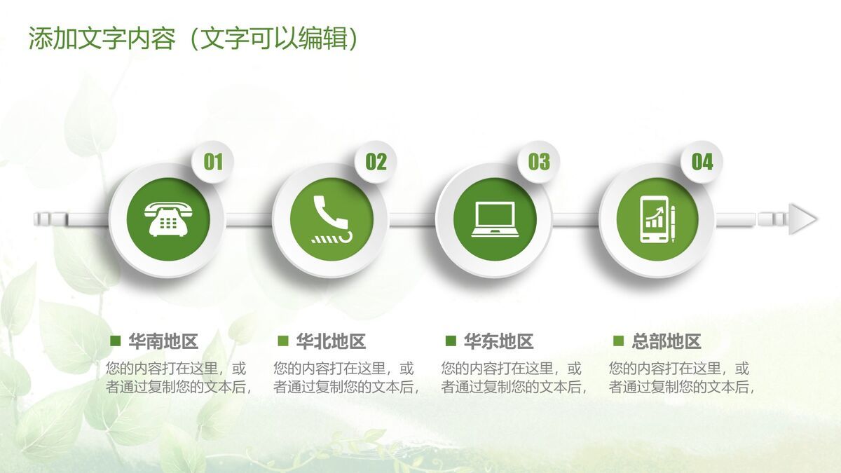 森系绿色通用演示PPT模板8