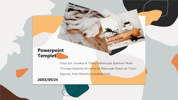 不规则图文艺术PPT模板5