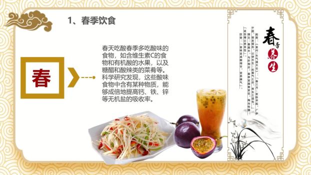 食疗养生指南PPT模板5