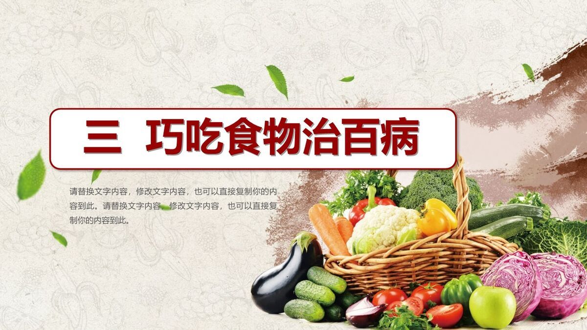 食疗养生指南PPT模板9