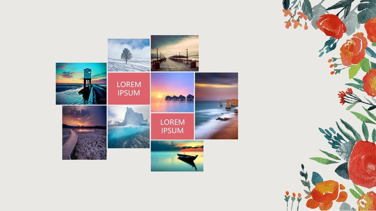 水彩花边文艺PPT模板2