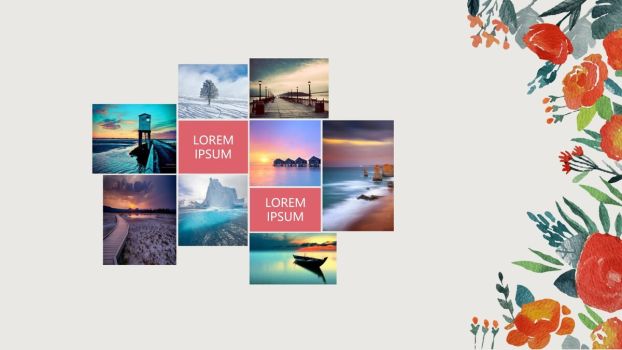 水彩花边文艺PPT模板2