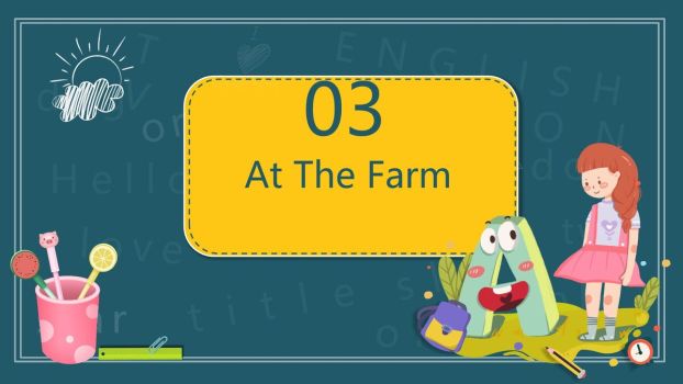 小学英语趣味卡通课件PPT模板4