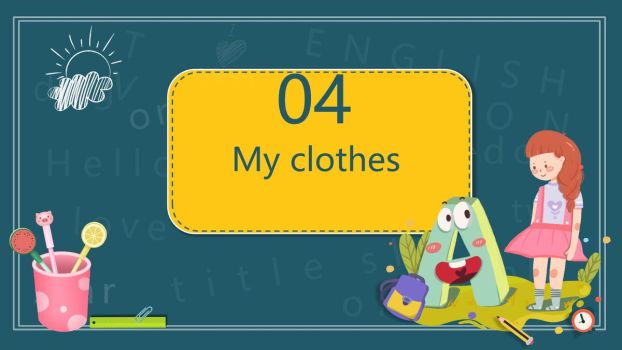 小学英语趣味卡通课件PPT模板9