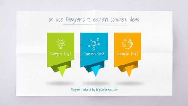 创意纸张折痕效果PPT模板3