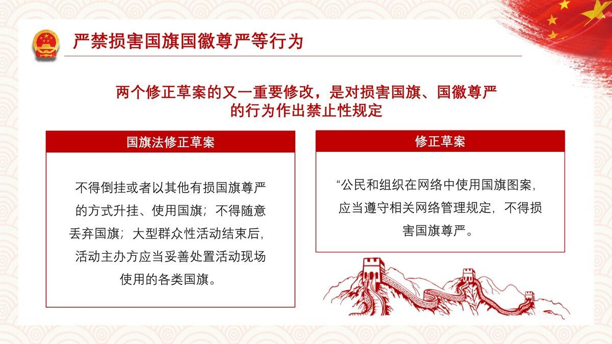 国旗国徽尊严维护教育PPT模板3