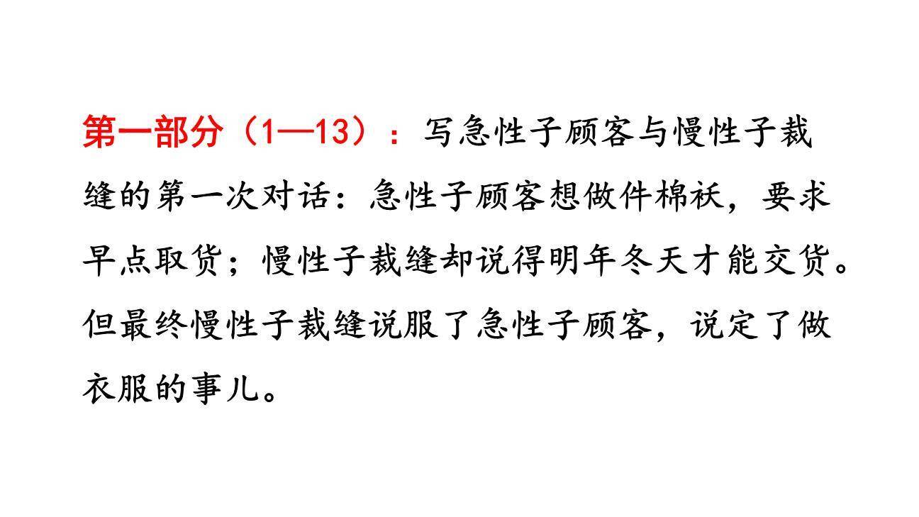 慢性子裁缝和急性子顾客PPT课件86