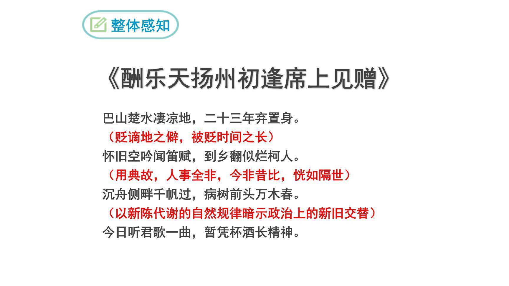 酬乐天扬州初逢席上见赠PPT课件13