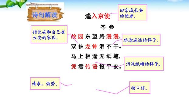 逢入京使PPT课件12