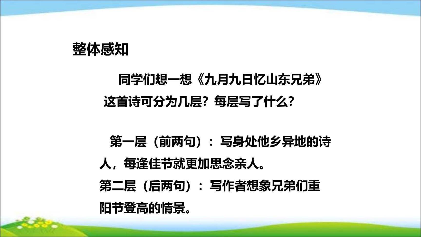 九月九日忆山东兄弟PPT课件22