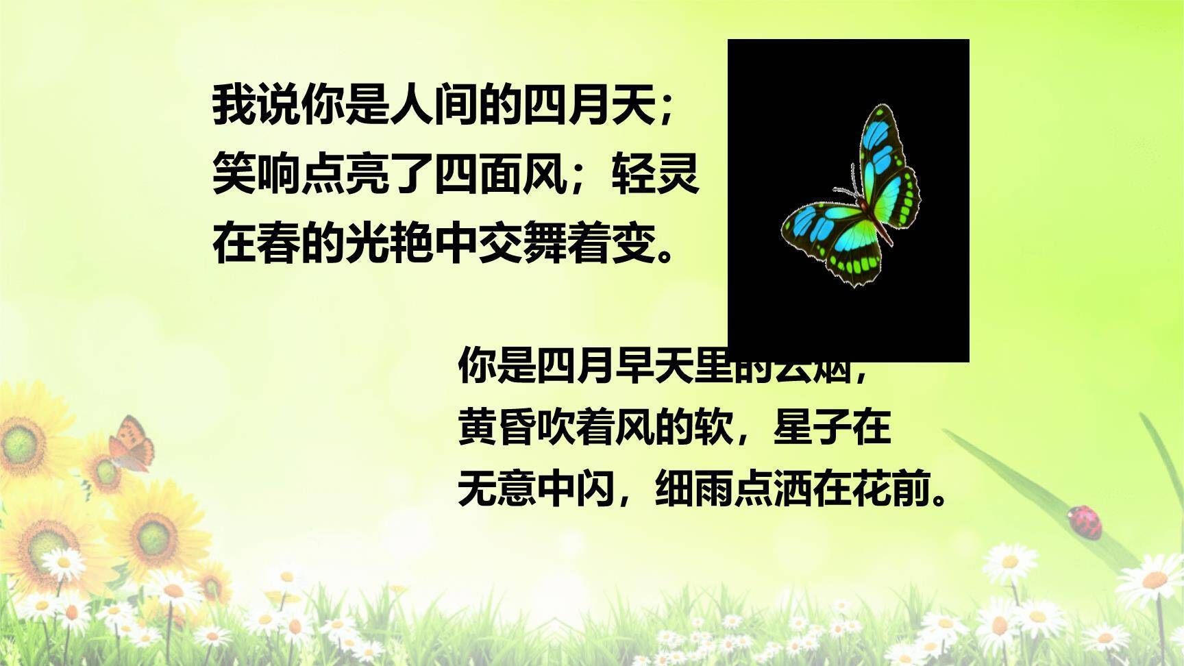 你是人间的四月天PPT课件46