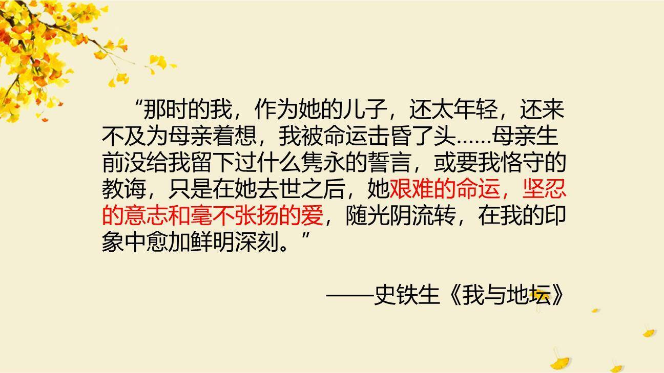 秋天的怀念PPT课件42