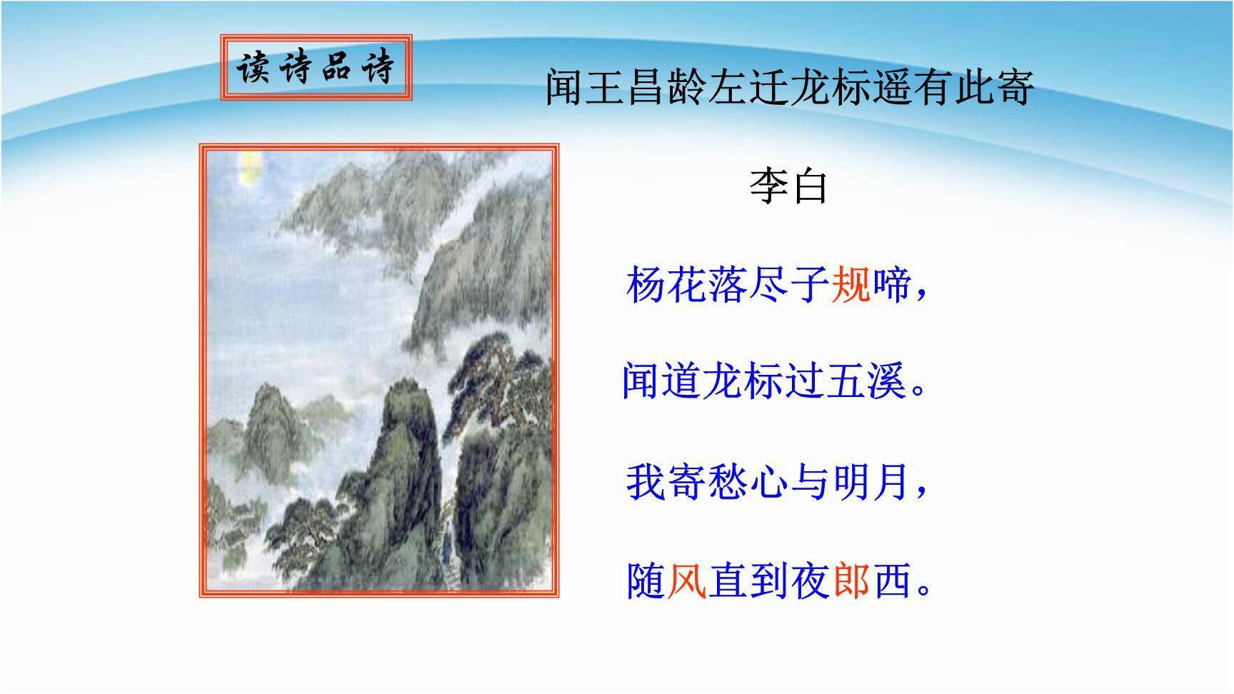 闻王昌龄左迁龙标遥有此寄PPT课件17