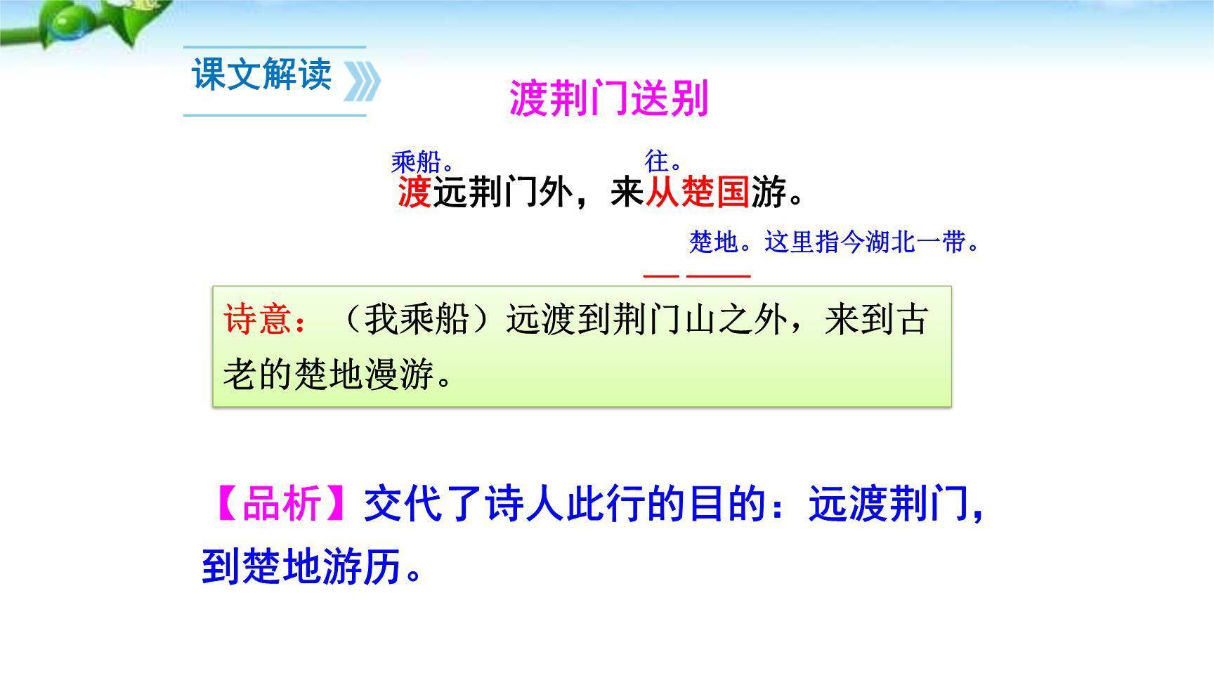 渡荆门送别PPT课件39