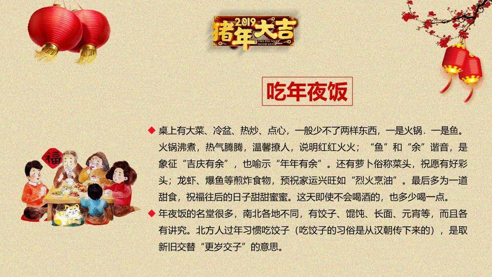 仿宣纸卡通建筑春节习俗主题班会PPT5