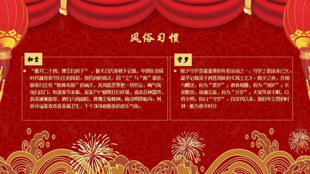 金色波浪纹立体字春节传统文化综合PPT4