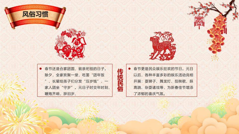 卡通童子山景春节习俗班会PPT5