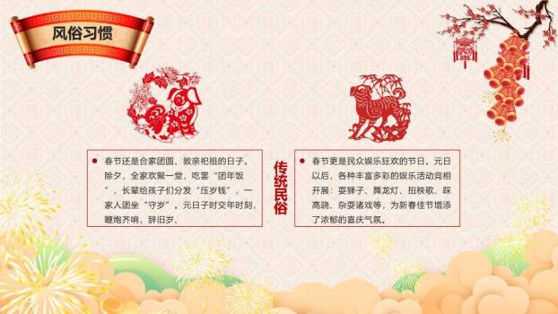 卡通童子山景春节习俗班会PPT5