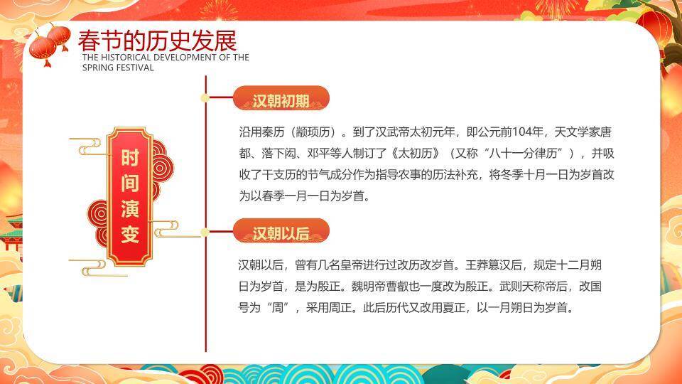 卷轴灯笼花团春节传统文化课件1