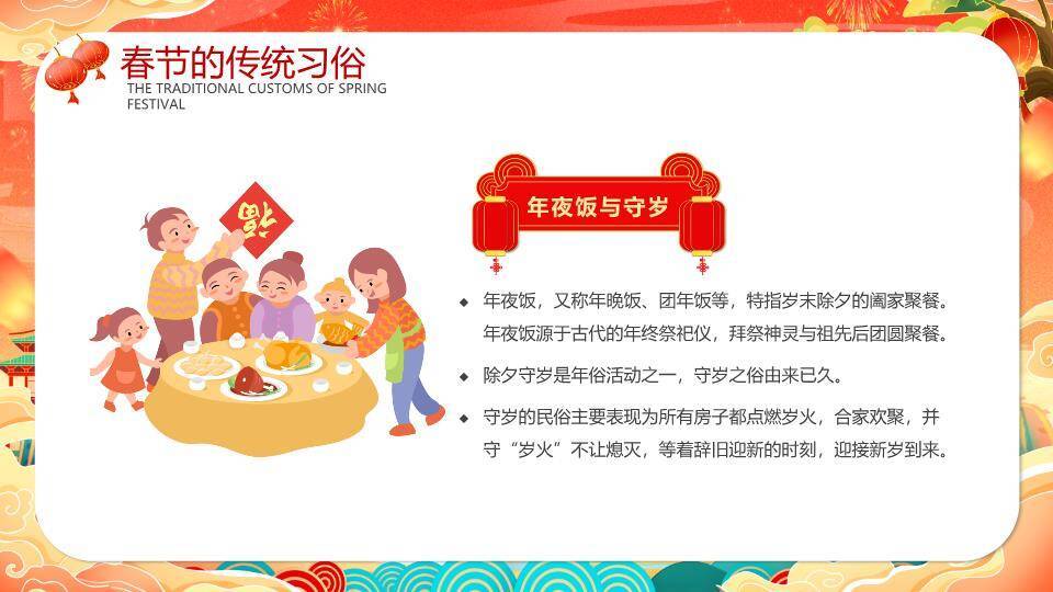 卷轴灯笼花团春节传统文化课件7