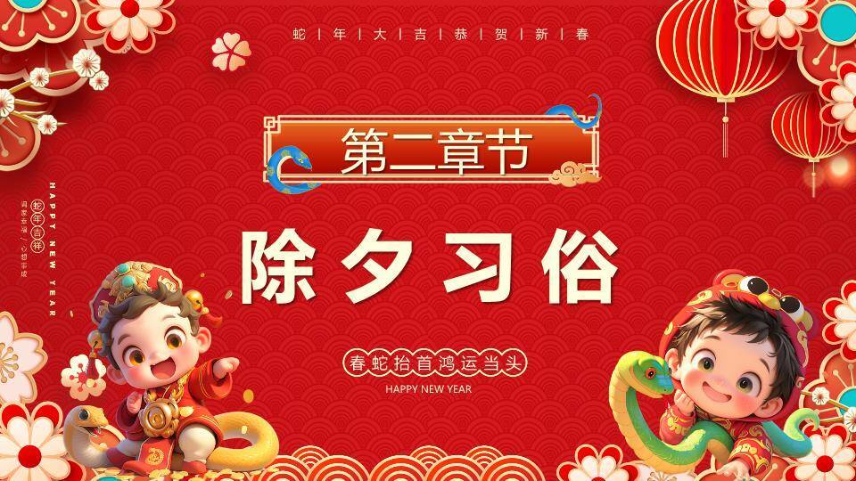 剪纸回纹灯笼春节通用祝福PPT5