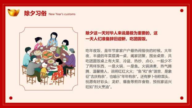 卷轴标题舞狮娃娃春节习俗PPT6