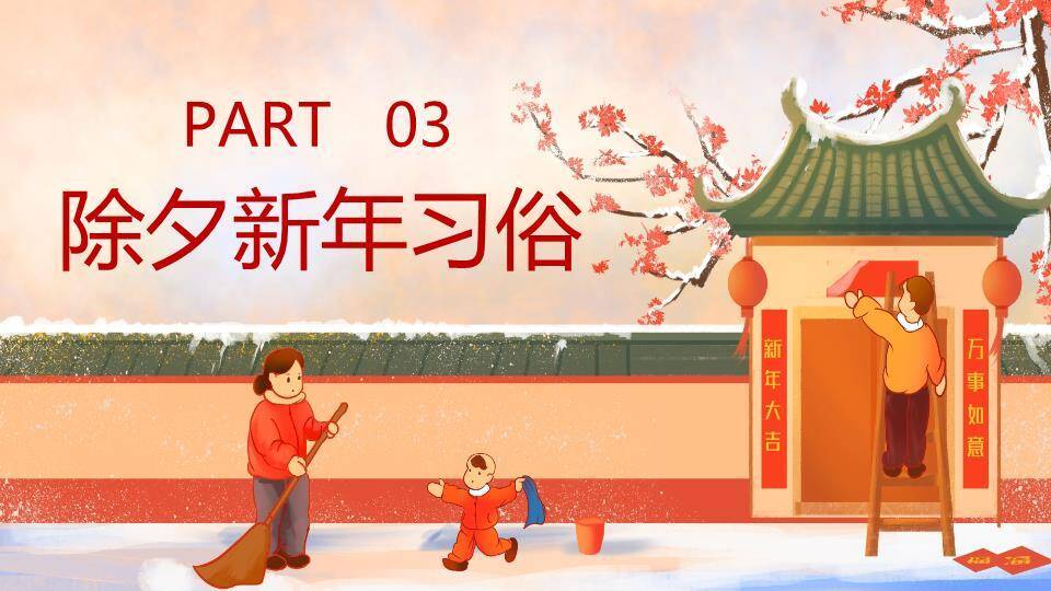 家庭除尘迎新春节习俗教学PPT6